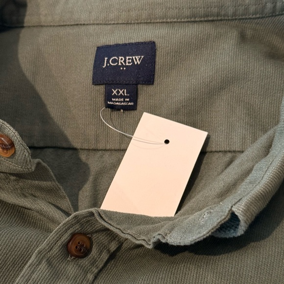 J. CREW Textured Corduroy Button Down Shirt Sage Green Size XXL NEW - Picture 4 of 9